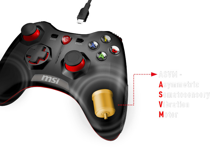 Gamepad MSI Force GC30, bezdrátový, pro PC, PS3, Android černý Gamepad MSI Force GC30, bezdrátový, pro PC, PS3, Android černý