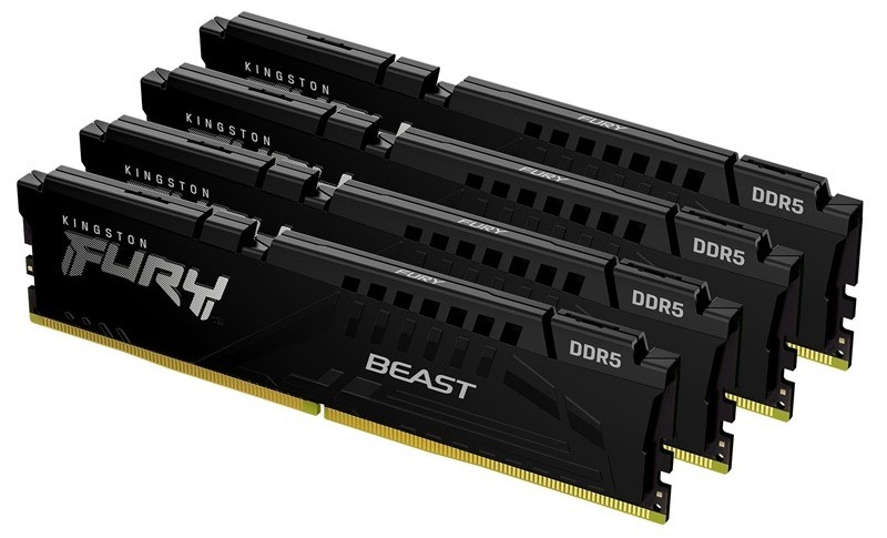 Operační paměť Kingston FURY Beast Black XMP 64GB (4x16GB) DDR5 5200MHz CL40