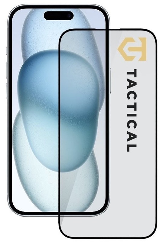 Tvrzené sklo Tactical 5D na Apple iPhone 15/16 černé