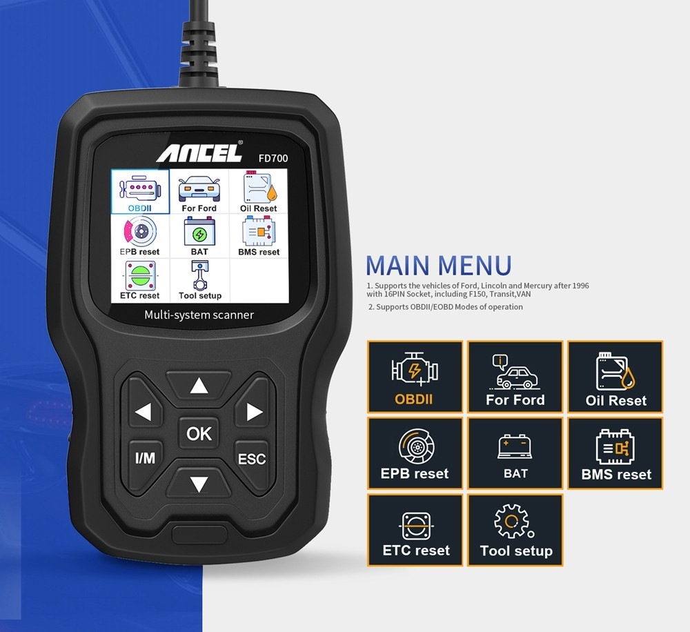 Diagnostika vozu Ancel FD700 Diagnostika ANCEL FD700 OBD pro Ford