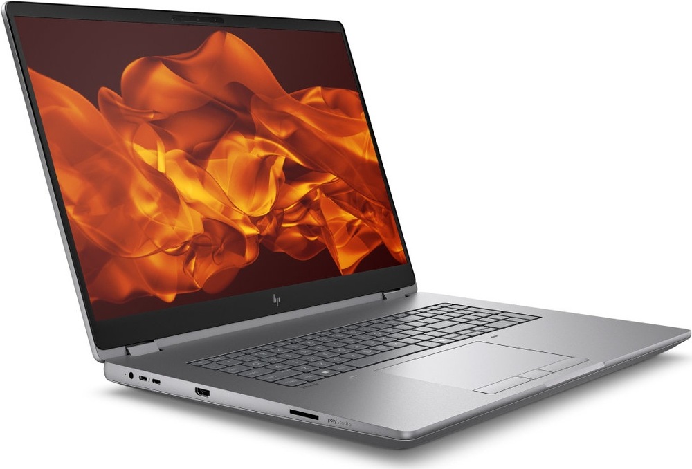 Notebook HP ZBook Fury G1i 16” šedý Pohled šikmo na stranu notebooku HP ZBook Fury G1i vybavenou USB-porty