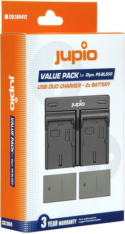 Baterie Jupio 2x BLS5 / BLS50 1210 mAh s duální nabíječkou pro fotoaparáty Olympus