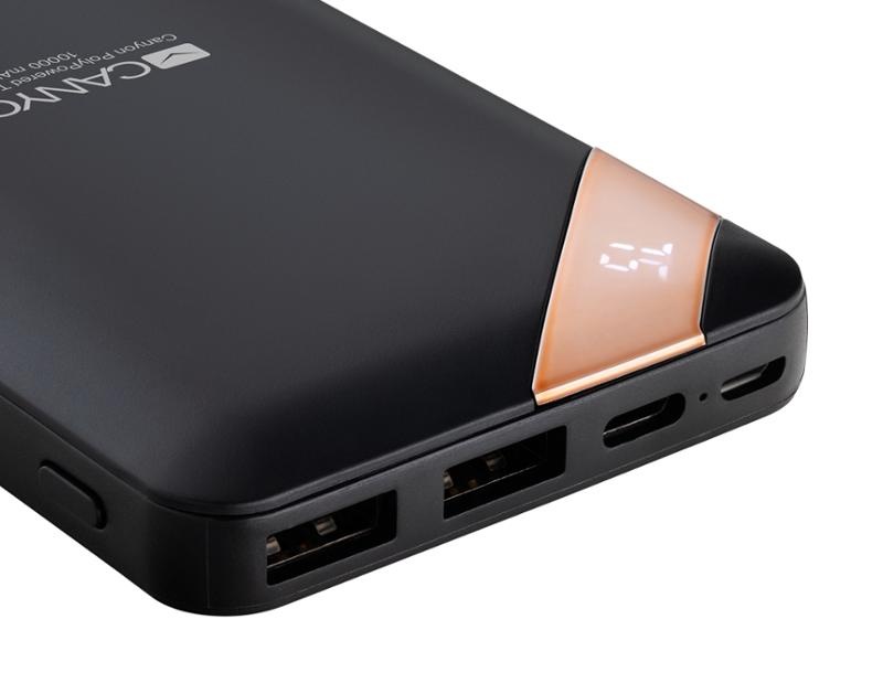Powerbanka Canyon PB-102B, 10000 mAh, USB-C, s digitálnim displejem černá Powerbanka Canyon PB-102B, 10000 mAh, USB-C, s digitálnim displejem černá