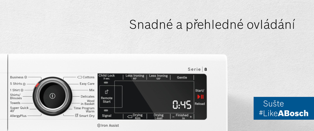 Sušička prádla Bosch Serie 4 WTH85220BY autoDry bílá