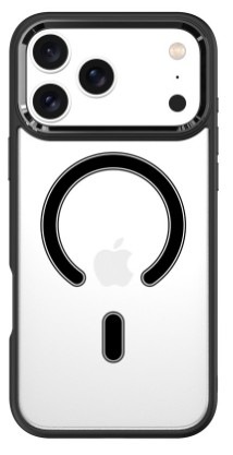 Kryt na mobil WG Iron Eye Magnet na Apple iPhone 17 Pro Max v černo-průhledné barvě