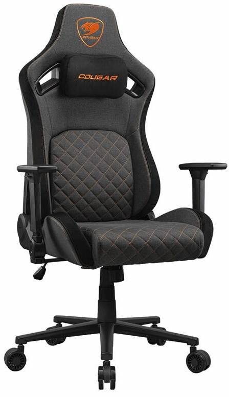 Herní židle Cougar Defensor Gray F s vysokým ergonomickým opěradlem, 4D područkami a magnetickým polštářem