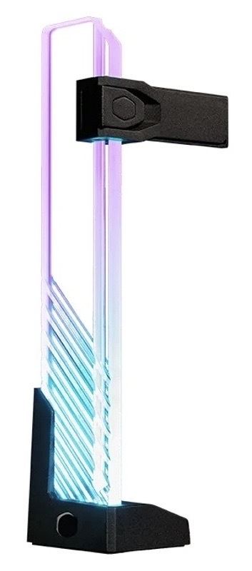 Držák Cooler Master ARGB GPU Support Bracket - sklo/plast, tyrkysová barva