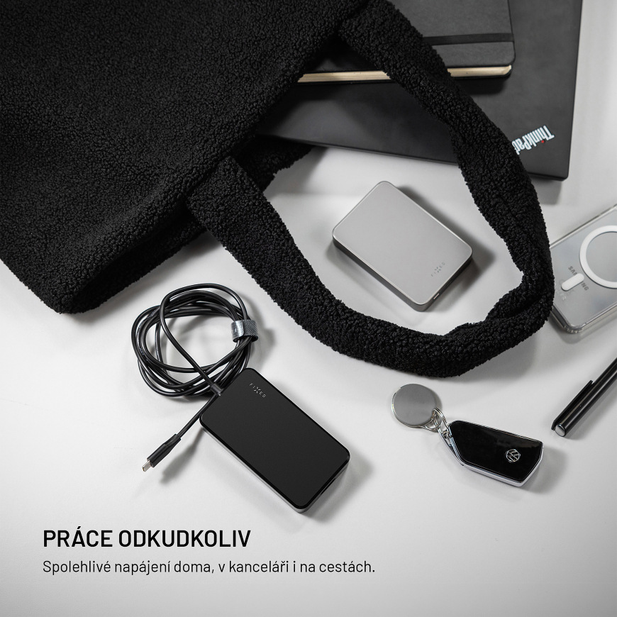 Kompaktní adaptér FIXED GaN USB-C 65 W vhodný domů, do kanceláře i na cesty