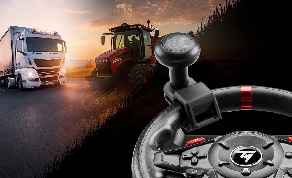 Thrustmaster T128 Farming Pack – sada volantu a pedálů T128 + SimTask Farming Kit – Xbox/PC