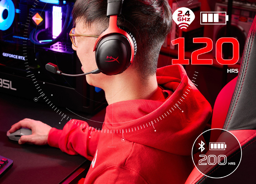 Headset HyperX Cloud III S Wireless černý/červený Headset HyperX Cloud III S Wireless černý/červený