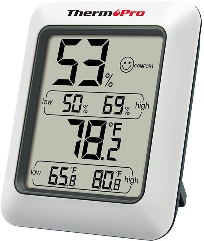 Teploměr s vlhkoměrem ThermoPro TP-50 zaznamenává teplotu a vlhkost v interiéru