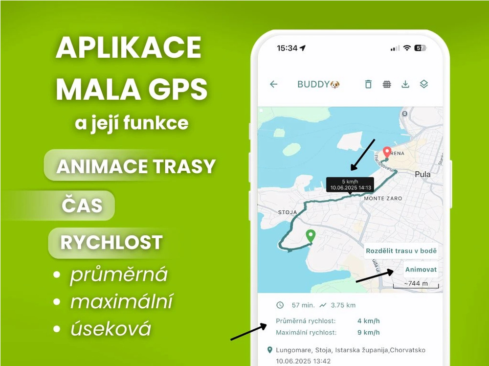 GPS lokátor Mala tracker pro psy černý Sledujte svého psího kamaráda všude bez ohledu na vzdálenost, klidně na druhém konci Evropy.