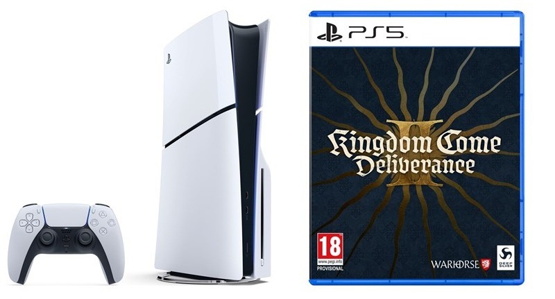 Sony PlayStation 5 (typ modelu - slim) - bílá + Hra PlayStation 5 Kingdom Come: Deliverance II