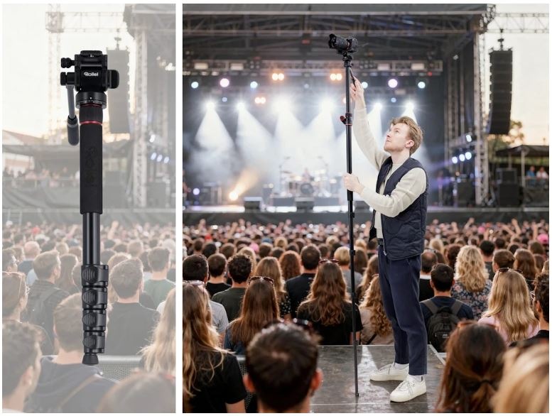 Muž fotografuje pomocí stativu Rollei Compact Traveler