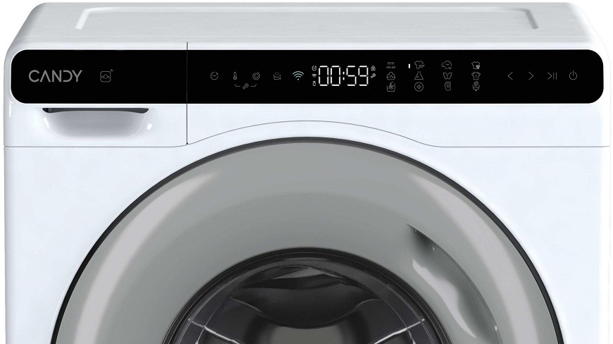 Pračka Candy CW50-BP12307GU-S bílá CW50-BP12307GU-S vrchní část pračky s displejem