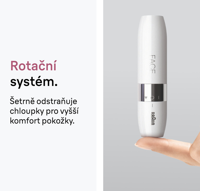 Rotační systém depilátoru Braun FS1000 pro odstranění obličejových chloupků