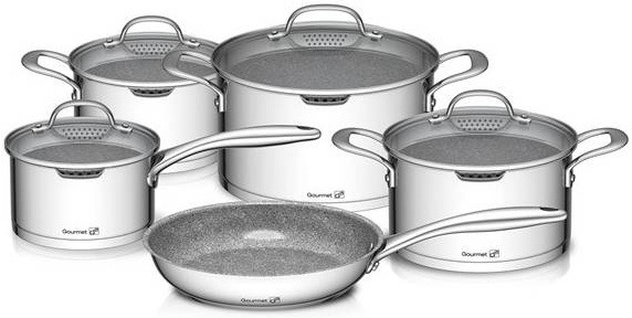 Sada nádobí G21 Gourmet Miracle 9 ks nerez