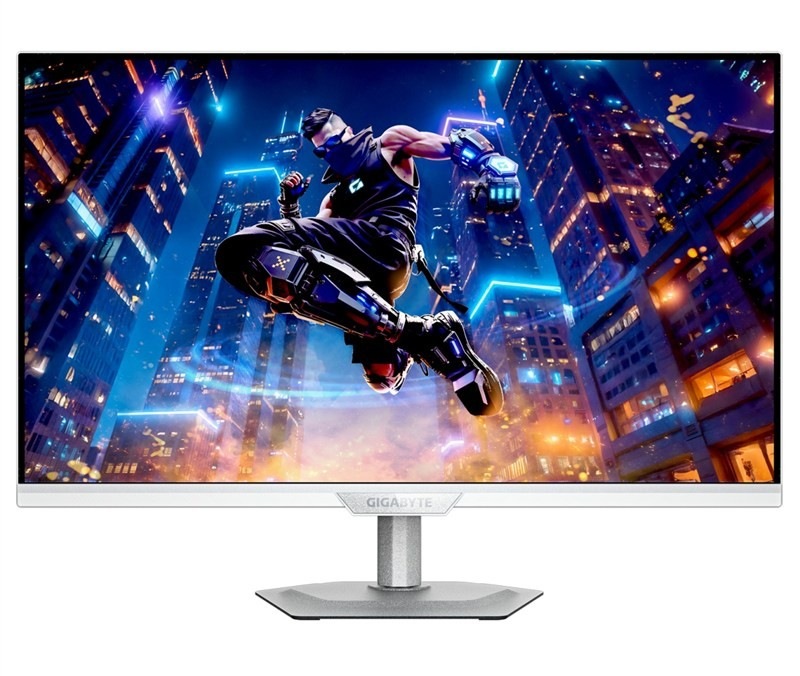 Monitor Gigabyte M27UP-ICE 27", bílá barva.