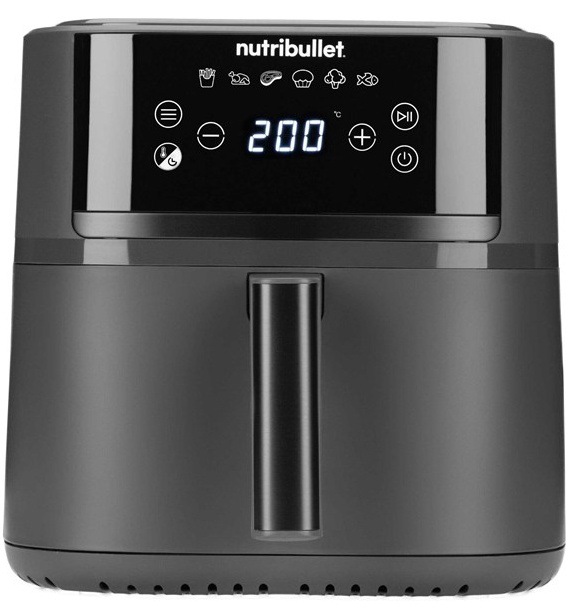 Horkovzdušná fritéza NutriBullet s digitálním dotykovým displejem.