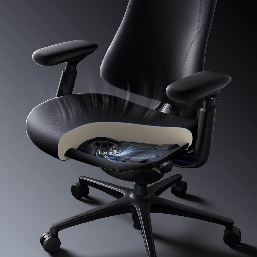 Ergonomická židle LiberNovo Omni Pro Graphite, 48cm grafitová LiberNovo Omni Pro nabízí i integrovaný ventilační systém