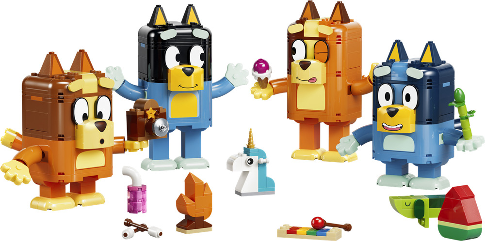 Stavebnice LEGO® Bluey 11217 Bluey a její rodinka z kostek Aplikace LEGO Builder nabízí 3D návod a umožňuje rodině stavět figurky společně a následně je využít ke hraní.