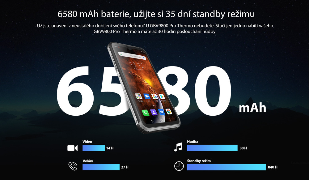 Mobilní telefon iGET BLACKVIEW GBV9800 Pro Thermo černý iGET BLACKVIEW GBV9800 Pro Thermo, černá