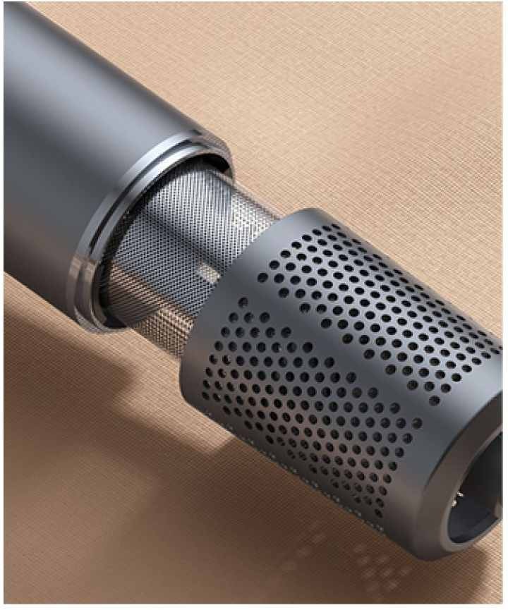 Fén GLOX GLOXD3S stříbrný Detail filtru fénu.