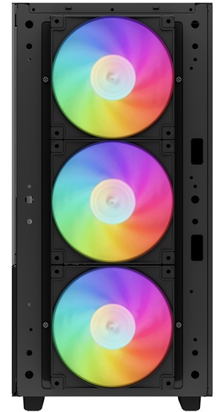 Case DeepCool CH560 bílá Detail obrázku PC skříně s podsvícením.