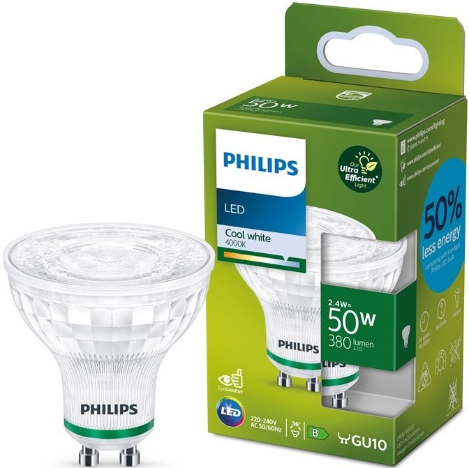 Žárovka LED Philips 50W, GU10, studená bílá