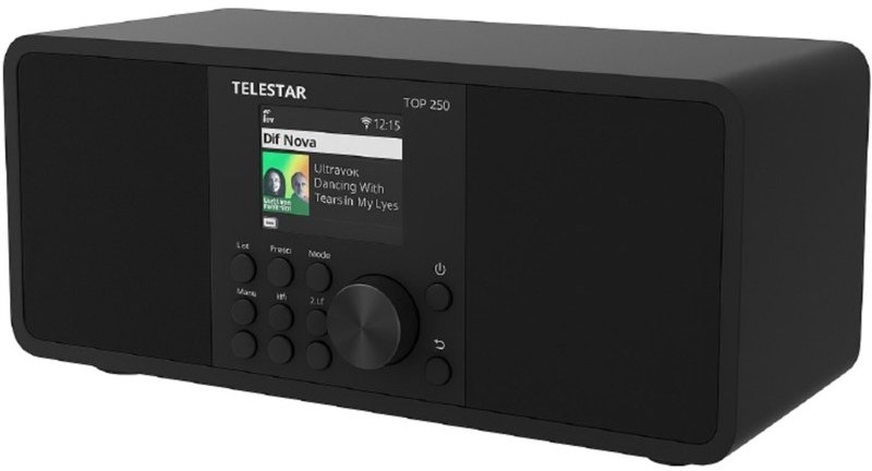 Telestar TOP 250 černé stereo internetové rádio s barevným displejem a ovládacím kolečkem