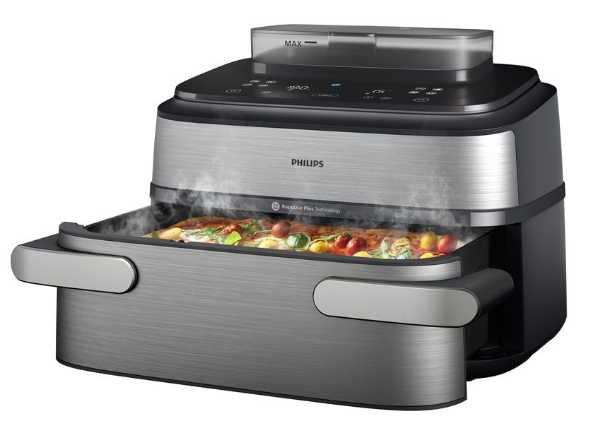 Fritéza horkovzdušná Philips NA565/02 Airfryer Dual Basket s párou 9,5 l