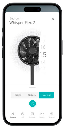 Ventilátor stojanový Duux DXCF70 Whisper Flex 2 Smart, black černý Ventilátor stojanový Duux DXCF70 Whisper Flex 2 Smart, black