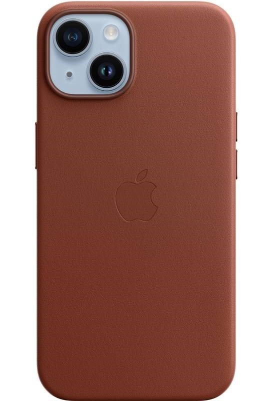 Kryt na mobil Apple Leather Case s MagSafe pro iPhone 14 - cihlově hnědý