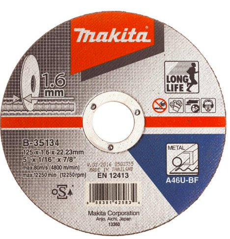Řezný kotouč Makita B-35134 125 × 1,6 × 22,23 mm