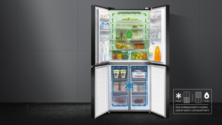 Americká chladnička Hisense RQ5P470SYFD, černá, DualTech chlazení