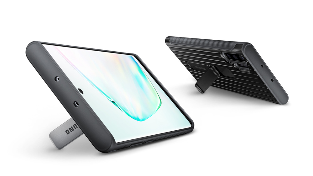 Kryt na mobil Samsung Standing Cover na Galaxy Note10+ stříbrný