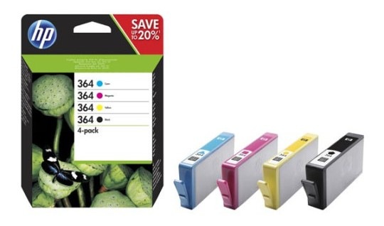 Inkoustová náplň HP 364, 6ml/3ml vícebarevná Inkoustová náplň HP 364, 6ml/3ml - CMYK