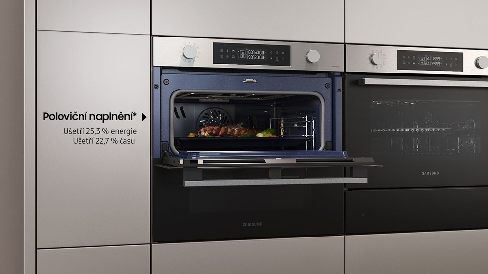 Vestavná trouba Samsung NV7B5775WAK/U3 - otevřená dvířka, jedné zóny - funkce Dual Cook Flex