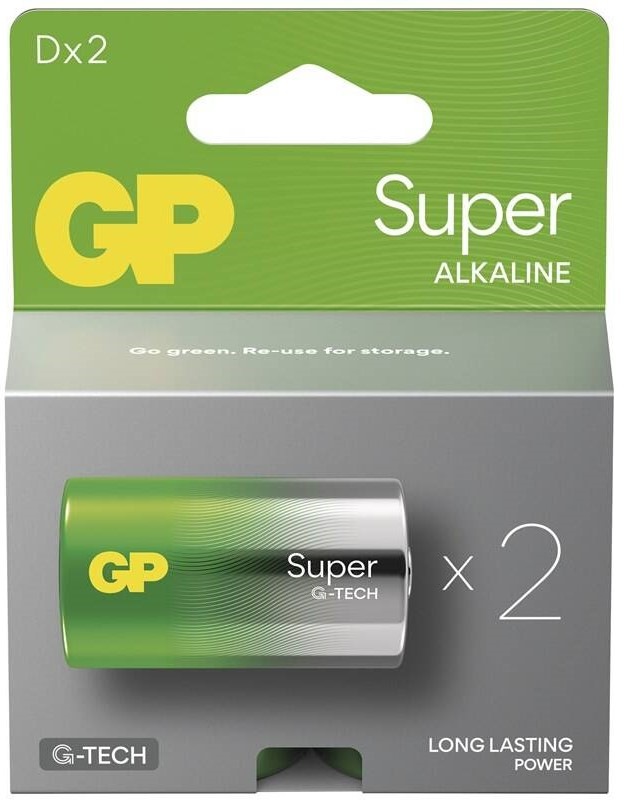 Baterie alkalická GP Super D (LR20), 2 ks