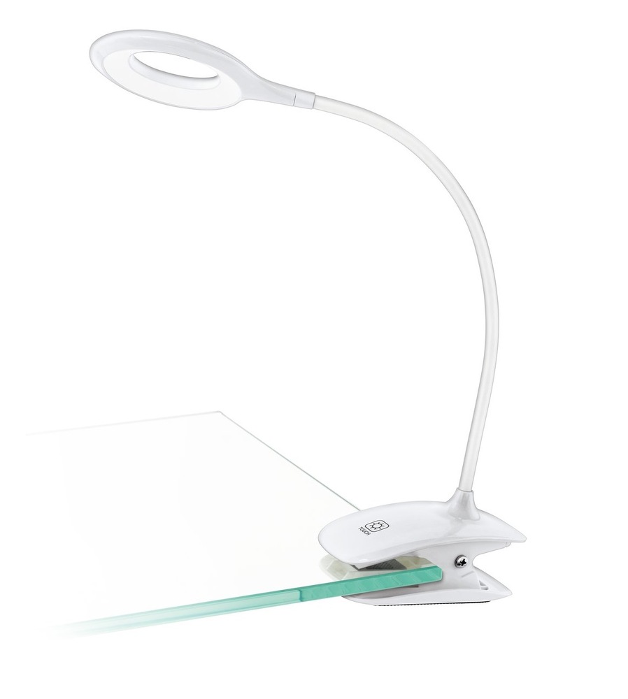 Stolní LED lampička Eglo Cabado, s klipem bílá