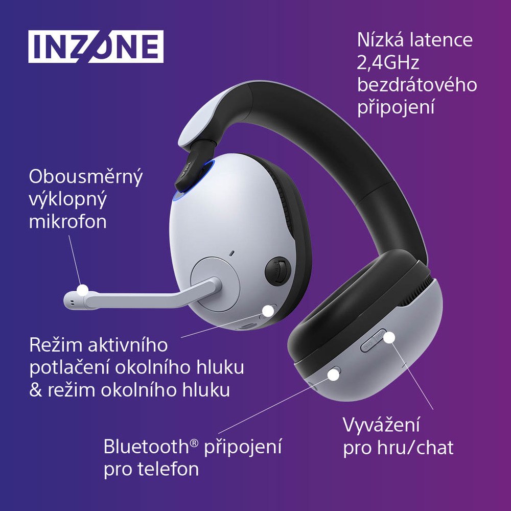 Headset Sony Inzone H9 bílý Sony Inzone H9, bílá