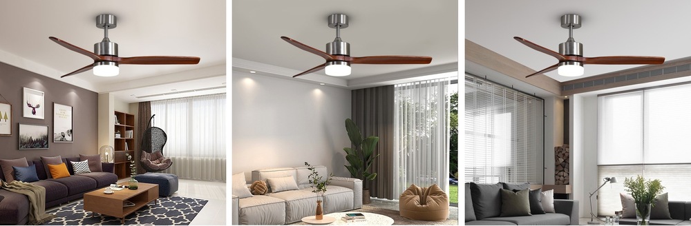 Stropní svítidlo IMMAX NEO LITE ELEGANTE SMART LED s ventilátorem Wi-Fi, TUYA stříbrné/dřevo