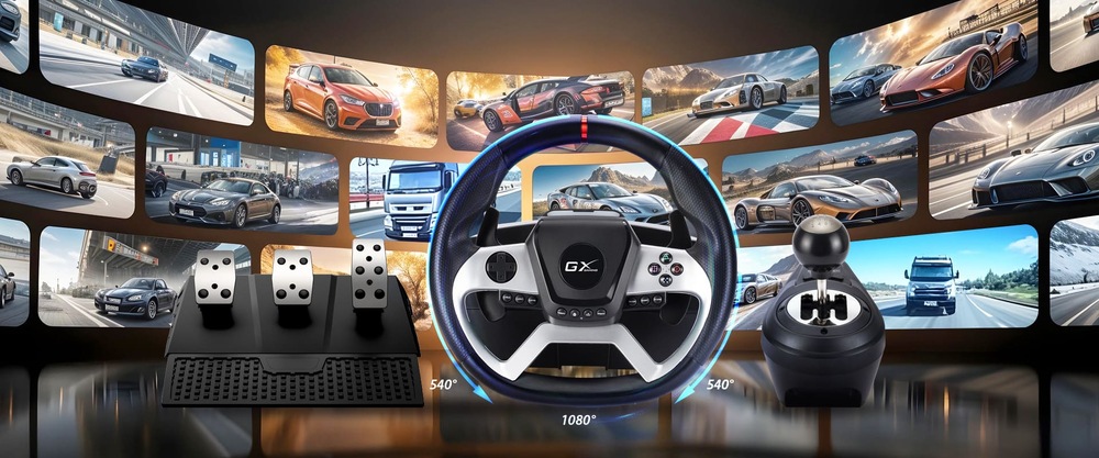 Volant Genius GX Gaming SpeedMaster X5 FF černý Volant Genius GX Gaming SpeedMaster X5 FF černý