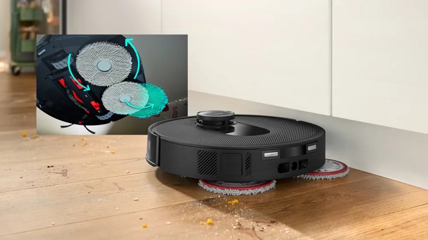 Robotický vysavač Bosch Spotless Max s dvěma rotujícími utěrkami