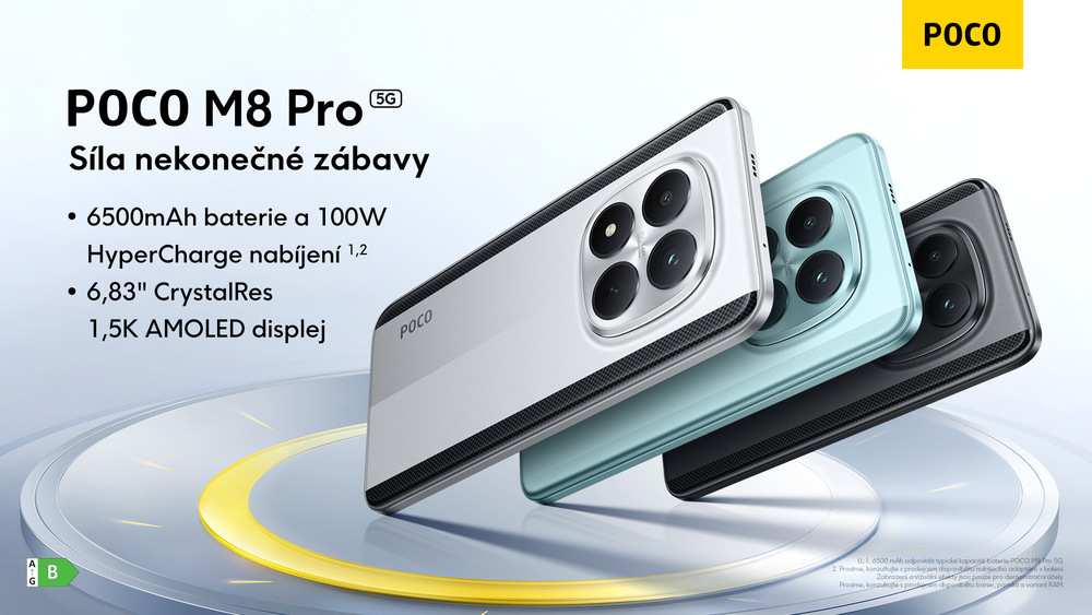 Mobilní telefon Poco M8 Pro 5G 8 GB / 256 GB zelený Lifestylová fotka telefonu Poco M8 Pro 5G