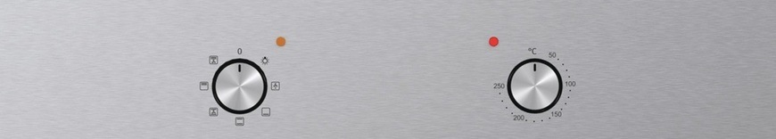 Ovládací panel na vestavné troubě Mora VT 221 GX.