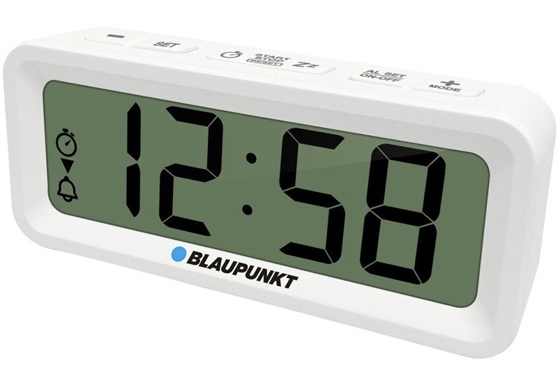 Budík Blaupunkt s magnetickou stranou, bílá barva