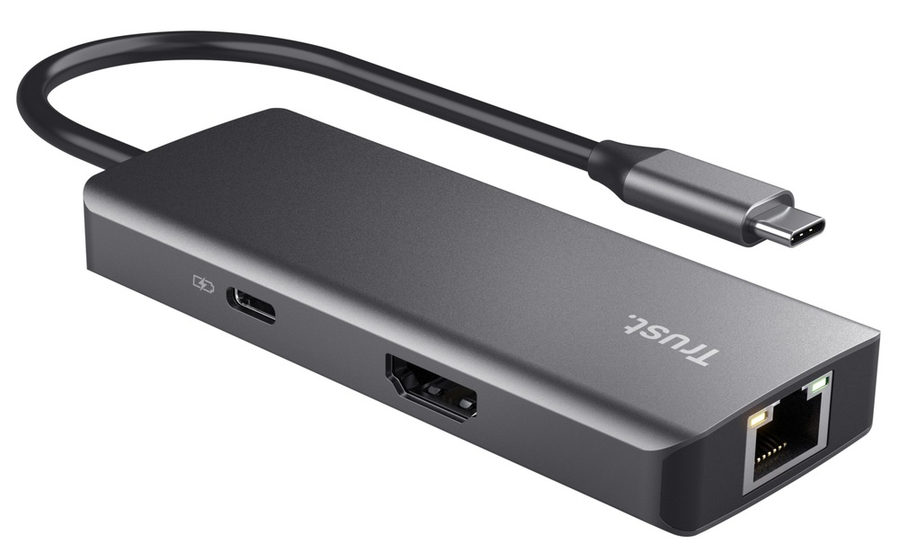 USB Hub Trust DALYX, 6-in-1 USB-C Multi-Port stříbrný