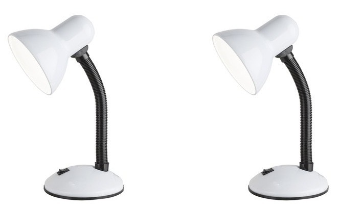 Stolní lampička Rabalux s krytím IP20 a příkonem 40 W, bílá barva