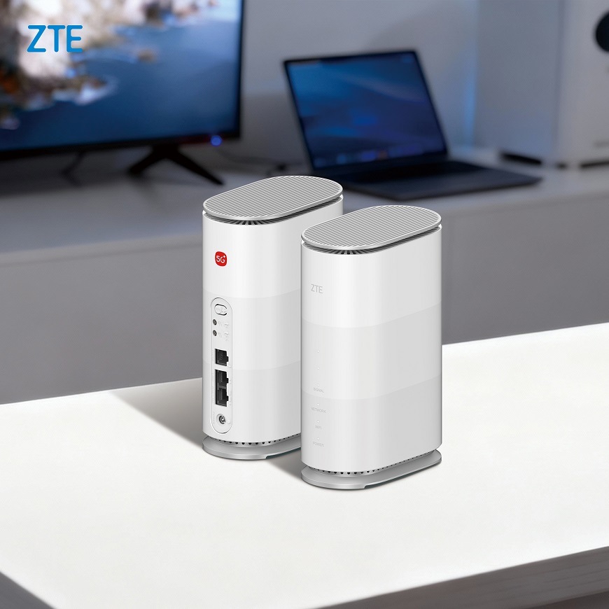 Router ZTE G5 Air 5G CPE bílý Lifestylová fotka Routeru ZTE G5 Air 5G CPE v interiréu